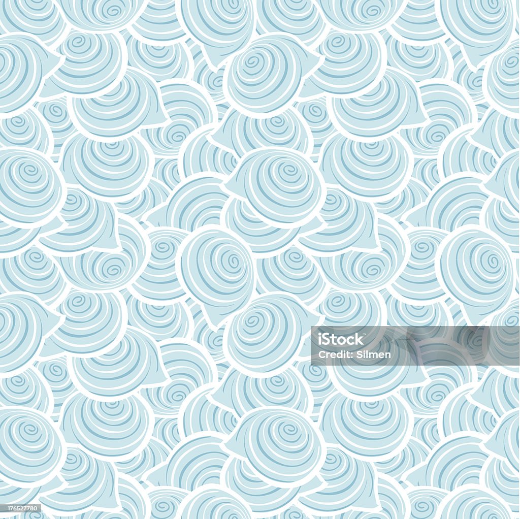 Право seamless pattern with spiral shells - Векторная графика Море роялти-фри