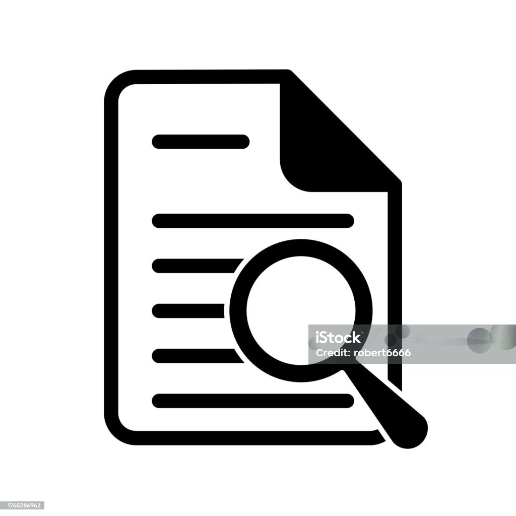 Magnifiers Find Document Document With Magnifying Glass Stock Illustration - Download Image Now ...