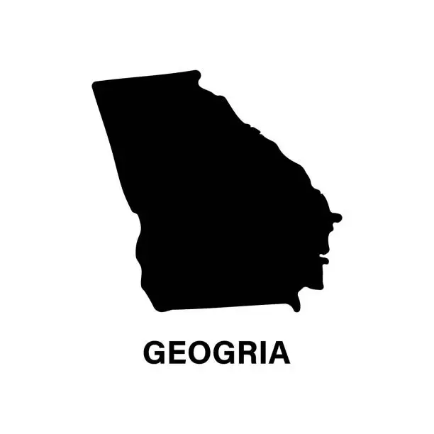 Vector illustration of Georgia state map silhouette icon