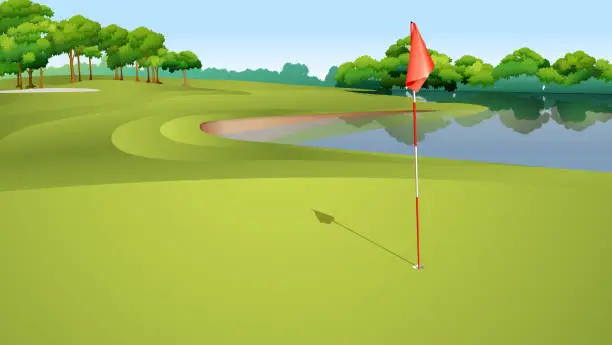 Vector illustration of Golf course