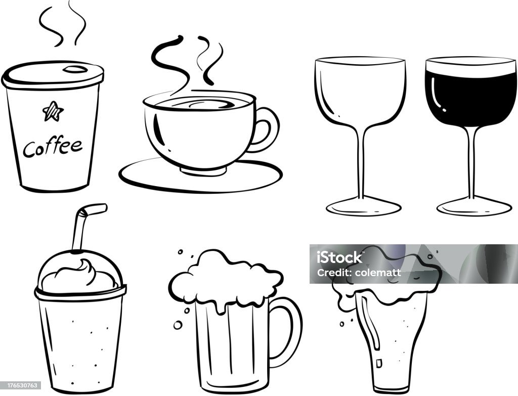 Différentes sortes de boissons - clipart vectoriel de Alcool libre de droits