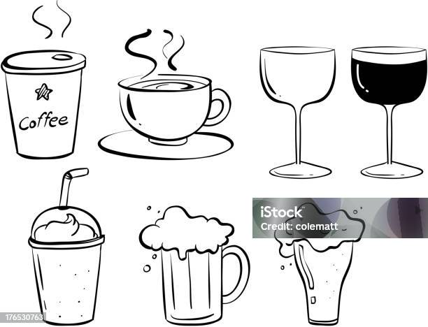 Vetores de Diferentes Tipos De Bebidas e mais imagens de Bebida - Bebida, Bebida alcoólica, Café - Bebida