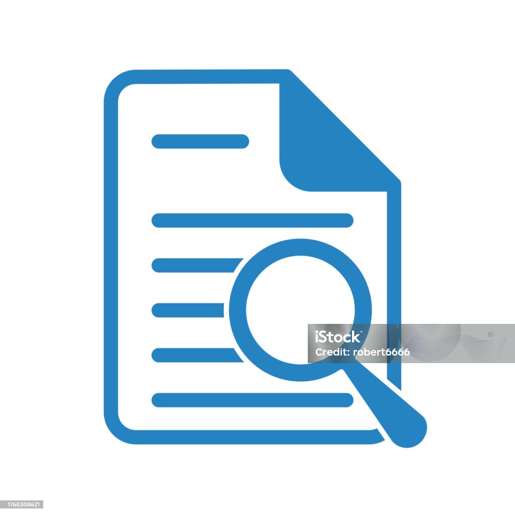 Magnifying Doc Document With Magnifying Glass Stock Illustration - Download Image Now ...
