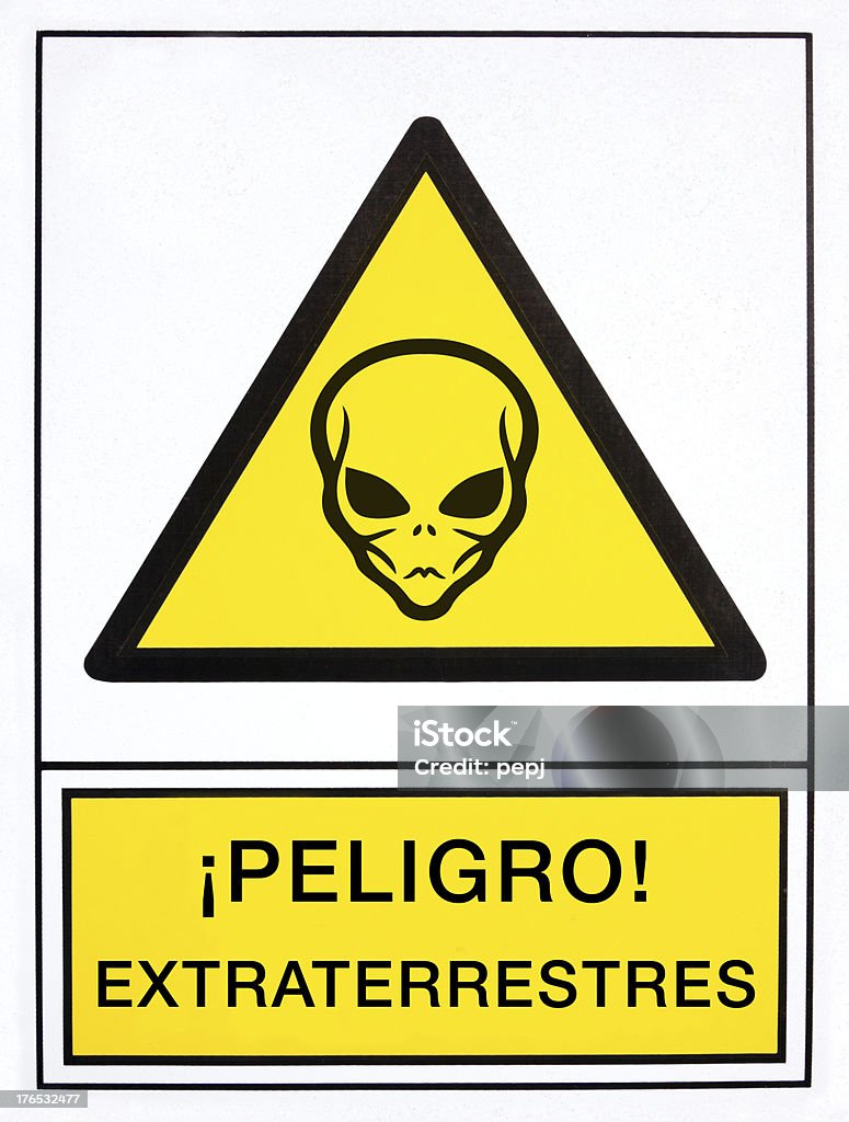 Señal de advertencia de aliens - Ilustración de stock de Aire libre libre de derechos