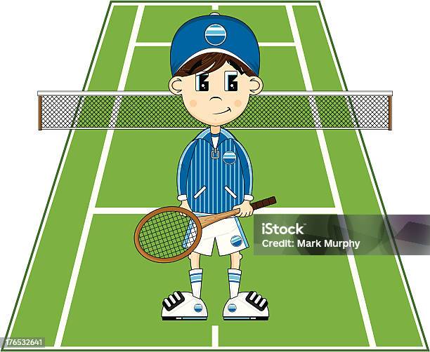 Fumetto Di Ragazzo Di Tennis - Immagini vettoriali stock e altre immagini di Abbigliamento casual - Abbigliamento casual, Abbigliamento sportivo, Addestratore di animali