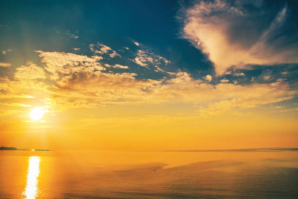 istock Calm evening landscape. Sea at sunset. Summer background with empty space for text. 1765328840