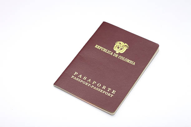 istock Colombian Passport on white background - angled shot 176534459