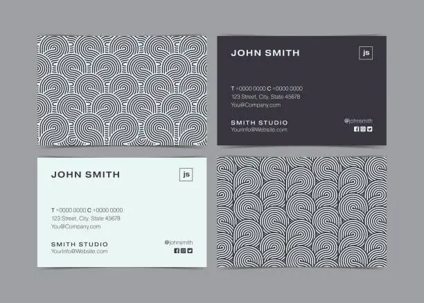 Vector illustration of Set of Minimalism Geometric Design Busness Card Template. Vector illustration.