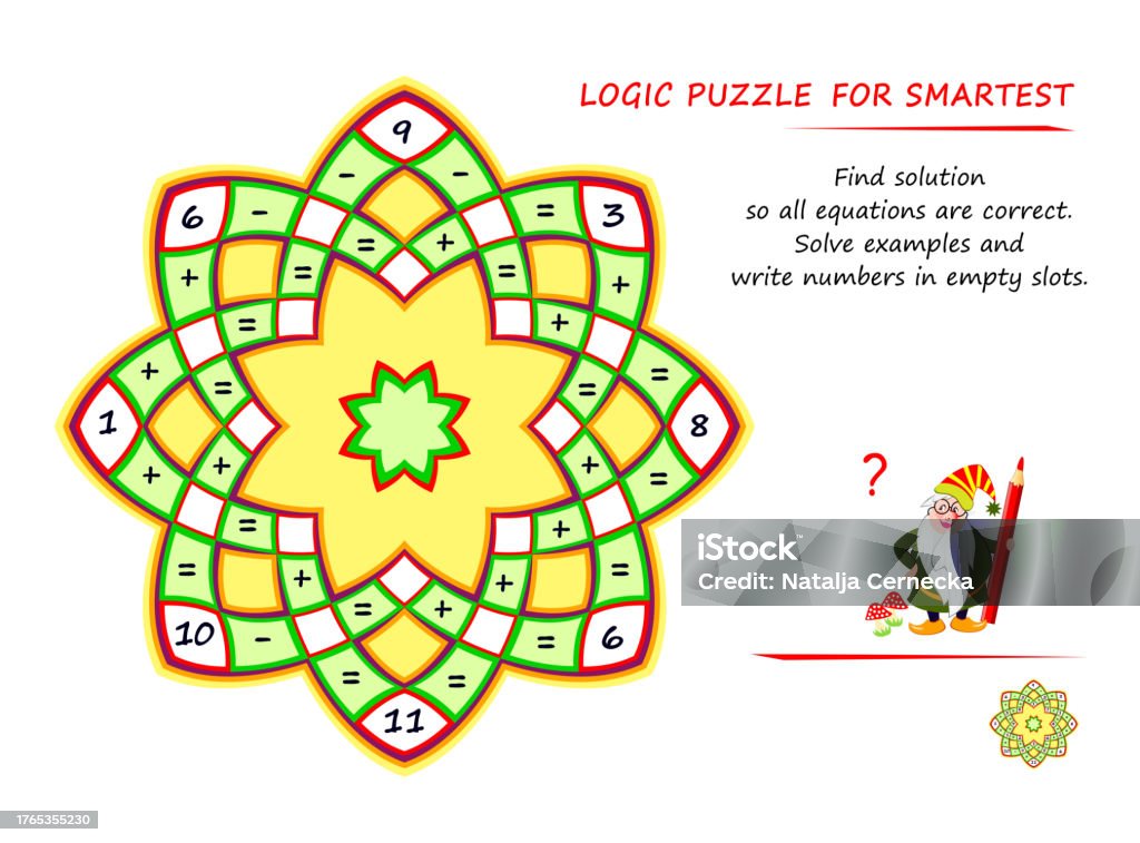 Senior Math Game Pdf Math Logic Puzzle Game For Smartest Find Solution So All Equations Are ...