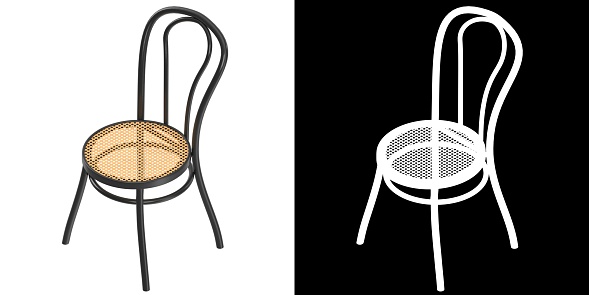 3D rendering illustration of a dining chair