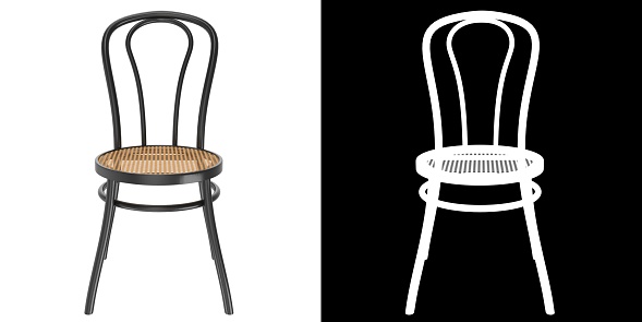 3D rendering illustration of a dining chair