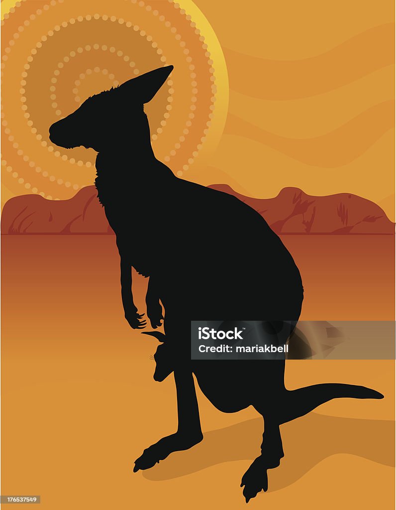 Kangur Australijski Outback - Grafika wektorowa royalty-free (Australijski Outback)