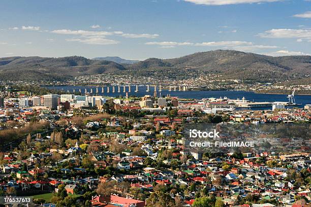 View Toward Hobart Cbd Stock Photo - Download Image Now - Hobart - Tasmania, Suburb, Aerial View