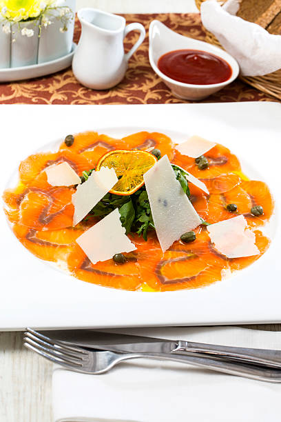 istock carpaccio of salmon with tomato sauce 176537710