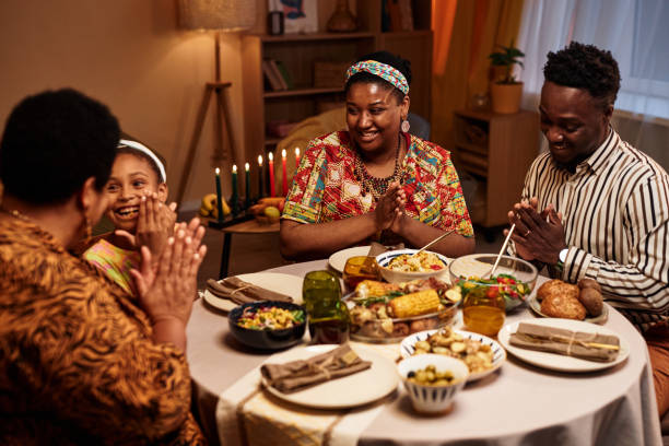 Family Enjoying Kwanzaa Dinner