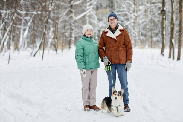 istock Senior Couple with Corgi Dog Walking 1765393750