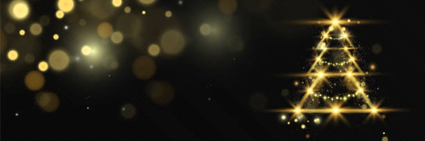 istock Christmas tree made of shiny golden stars. Christmas background. 1765395588
