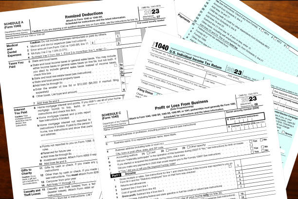 istock IRS tax forms on a desk. 1765397214