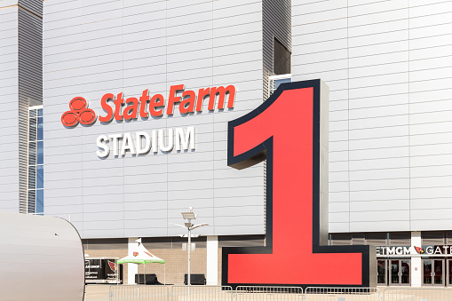 Glendale, AZ, USA - October 28, 2023: State Farm Stadium is home to the NFL's Arizona Cardinals