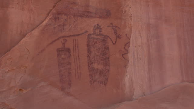 Snake man Barrier Canyon style pictographs in Moab Utah