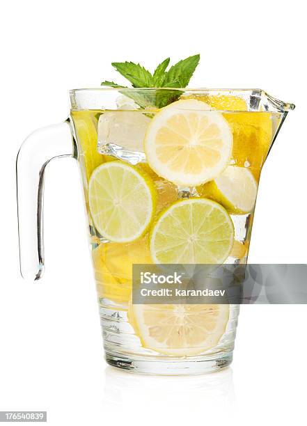Pitcher With Homemade Lemonade Stock Photo - Download Image Now - Citrus Fruit, Cocktail, Cold Temperature