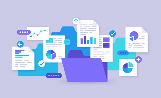 bildbanksillustrationer, clip art samt tecknat material och ikoner med database document file server transparent file folder management team sharing - data