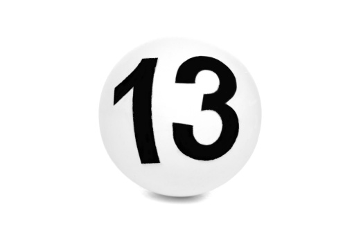 Ball lottery with number thirteen