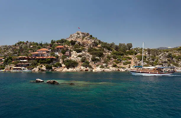 The famous and ancient village Kaleköy (Simena) is a place frequented by tourists.