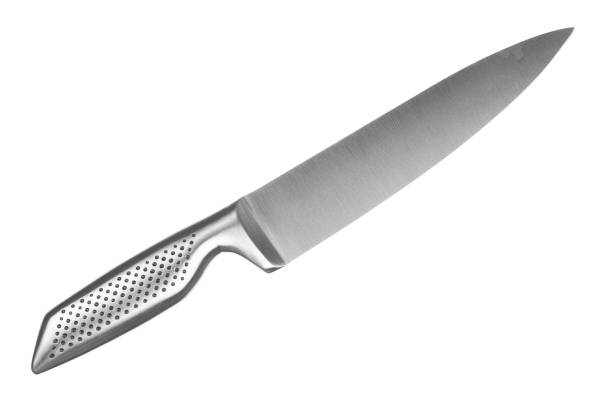 istock Chef kitchen knife  close up isolated on a white background 1765438856