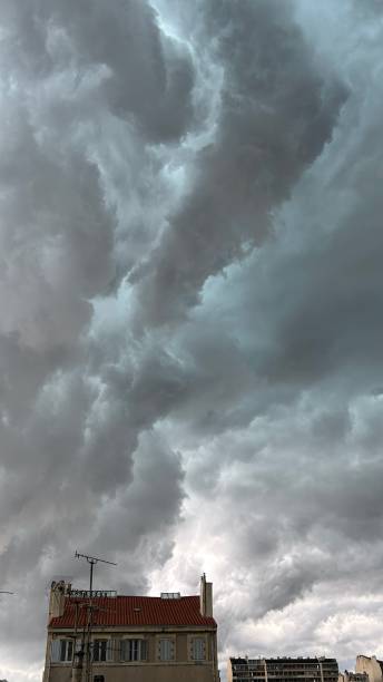 istock Cloudy sky above the city 1765445535