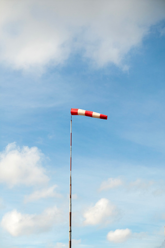 Windsock with Cloudy Sky