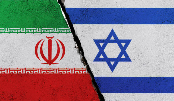 istock Flags of Israel and Iran on broken cracked wall 1765476565