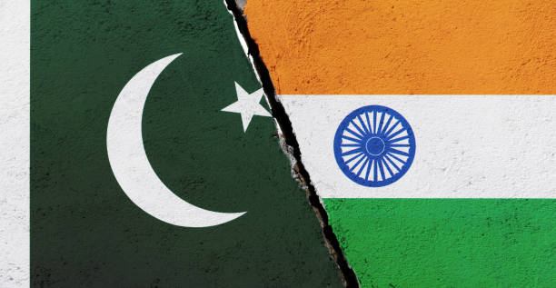 istock Flags of Pakistan and India on broken cracked wall 1765476600