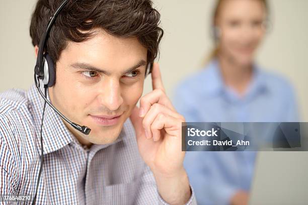 Cheerful Customer Service Team Stock Photo - Download Image Now - 20-29 Years, 30-39 Years, Adult