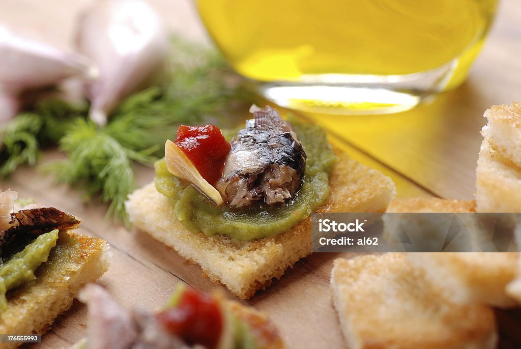 crostini de anchova - Foto de stock de Almoço royalty-free