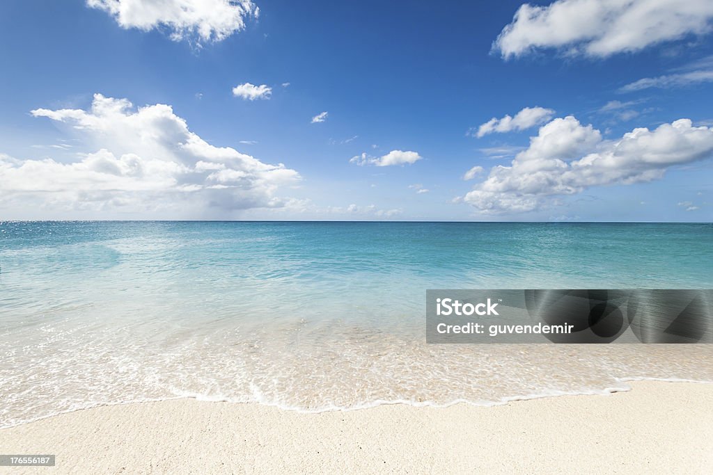 White Sandy Caribbean Beach Antigua & Barbuda Stock Photo