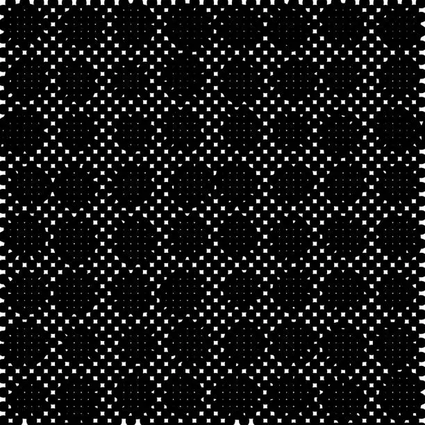 Vector illustration of Seamless black and white dotted graphic pattern and simple elements.