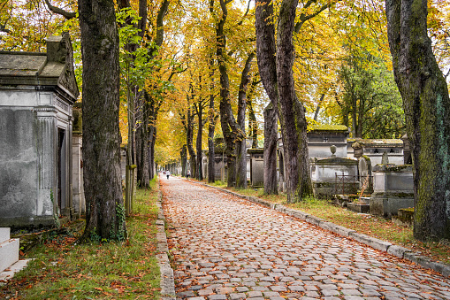 Pere Lachaise cemetery in Paris, France