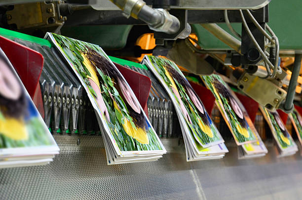 istock Printing plant Brochure and magazine stitching process. 176558857
