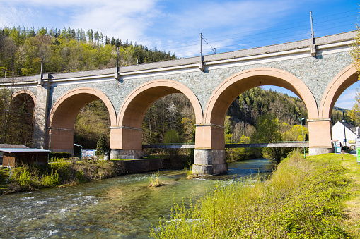 Railway bridge as part of the historical Semmering railway in Austria