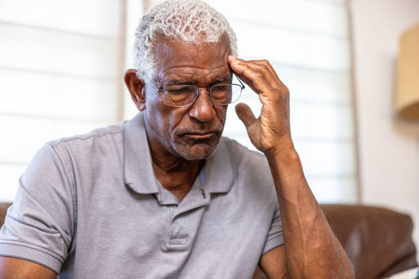 istock Senior black man with a migraine headache 1765598201