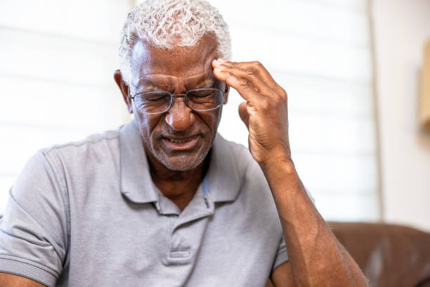istock Senior black man with a migraine headache 1765602091