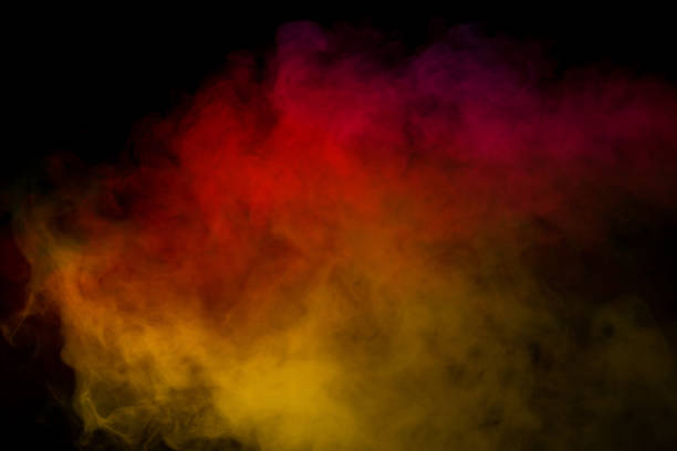 istock Yellow steam on a black background. 1765612193