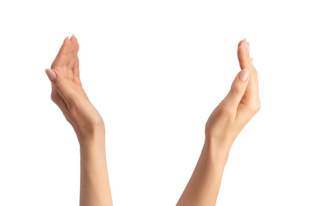 istock Hand of a woman hold some tiny or thin object, isolated. 1765612764