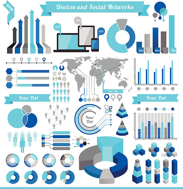 Illustrations of different infographic elements Reference file for map is: http://www.lib.utexas.edu/maps/world_maps/time_zones_ref_2008.pdf double arrow chart stock illustrations