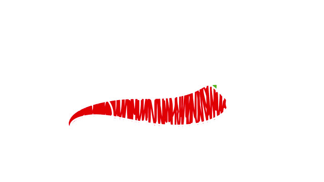 Continuous one line drawing of hot red chili pepper motion design. Single line art animation of spicy chili pepper