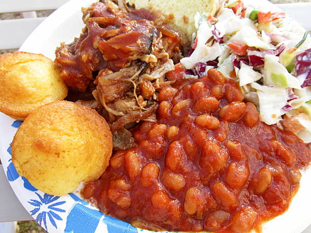 istock Pork Sandwich With Beans, Muffins and Slaw 176564726