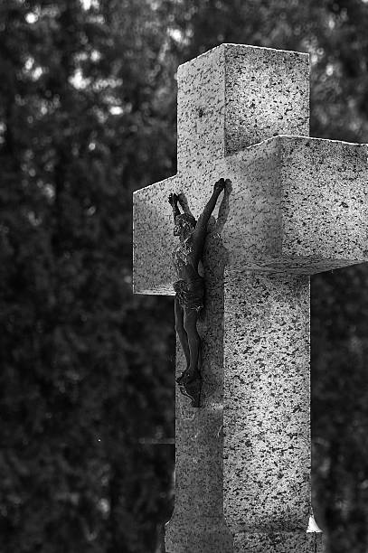 istock Crucifix on tombstone, in cemetery 176567126
