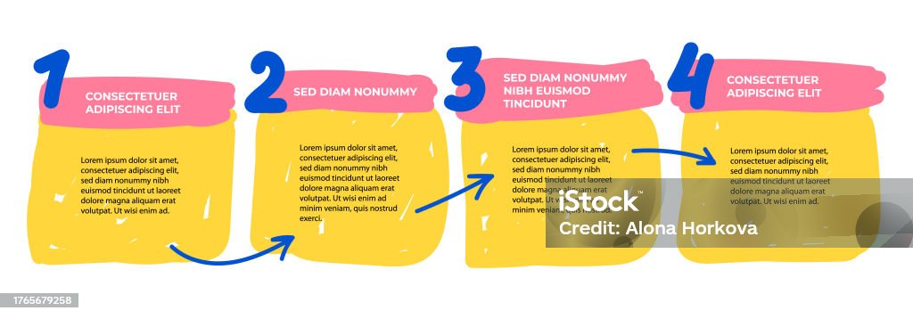 Demonstrate How To Step By Step Process Template For Presentation Stock Illustration ...
