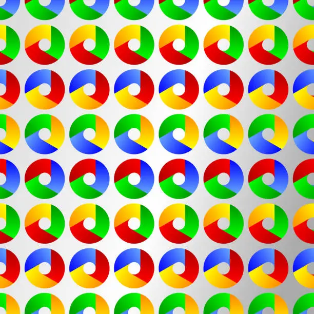 Vector illustration of Repetitive pattern of colorful circular designs.